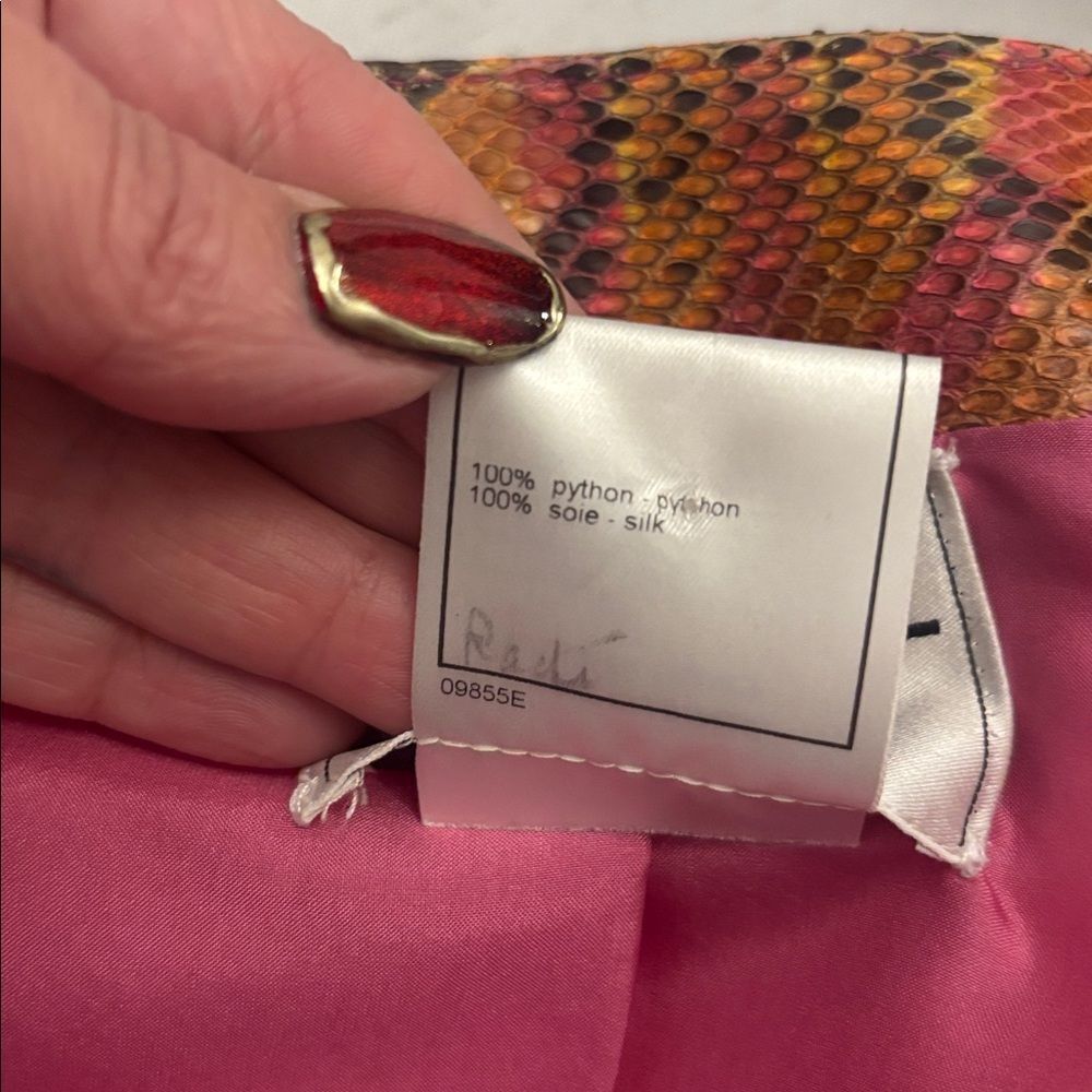 CHANEL Multicolor 100% python skin set jacket + skirt), US6 - Picture 13 of 14